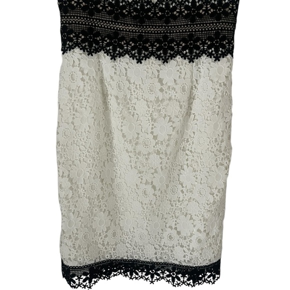 Shani Dress size 6 Women’s black and white lace Short Sleeve Colorblock Floral - Picture 7 of 10